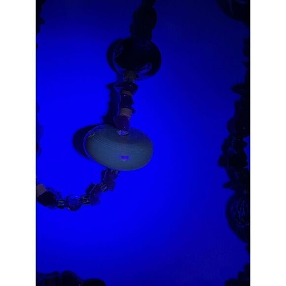 Artisan Natural Stone Amber Copal Uranium Vaseline Glass Long Beaded Necklace - Picture 10 of 13